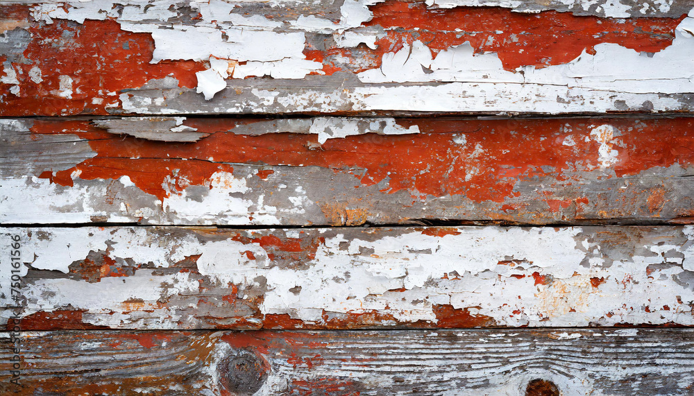 Light blue red and green weathered wooden background with cracked paint. Light blue red and green weathered wooden background with cracked paint.