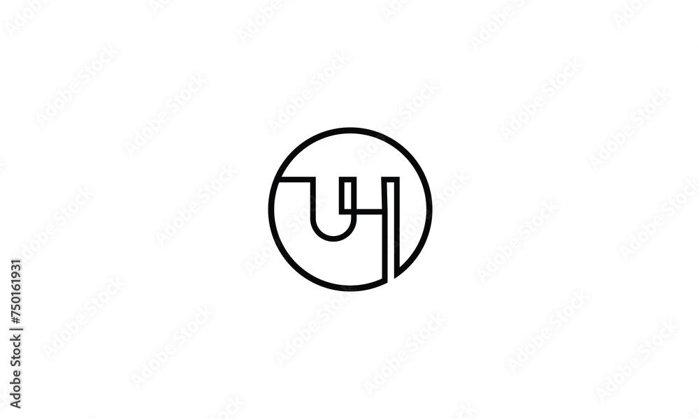 UH, HU, U, H, Abstract Letters Logo Monogram