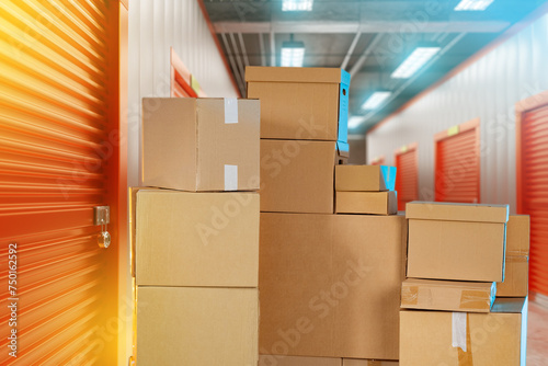 Boxes near storage room. Co...