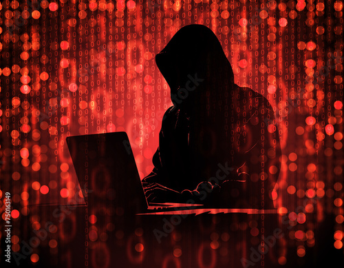 Hacker background. Silhouet...