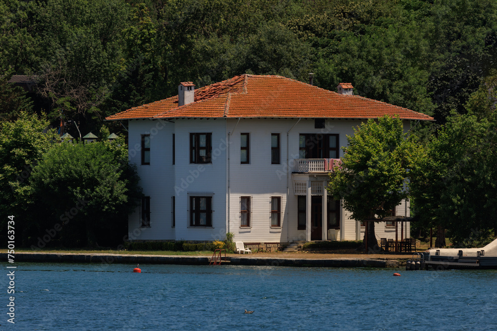 View of buildings and houses in public places in Turkey, sunny summer day View of buildings and houses in public places in Turkey, sunny summer day