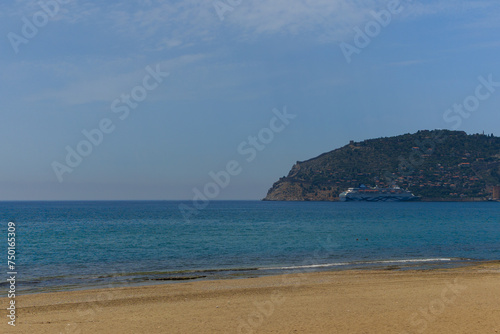 View of the beach and sea, summer sunny day