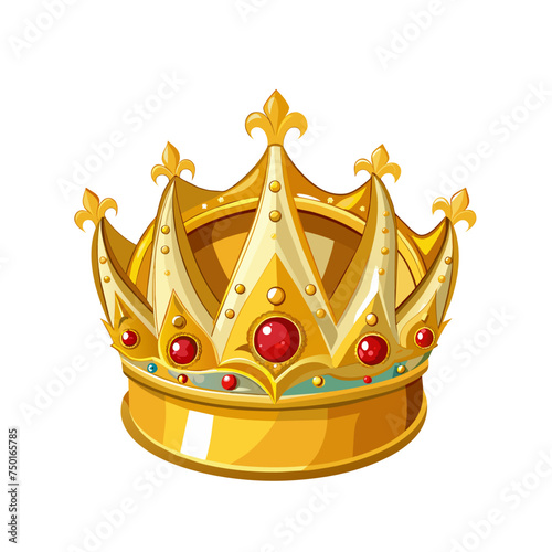 beautiful golden queen princess crown with peals