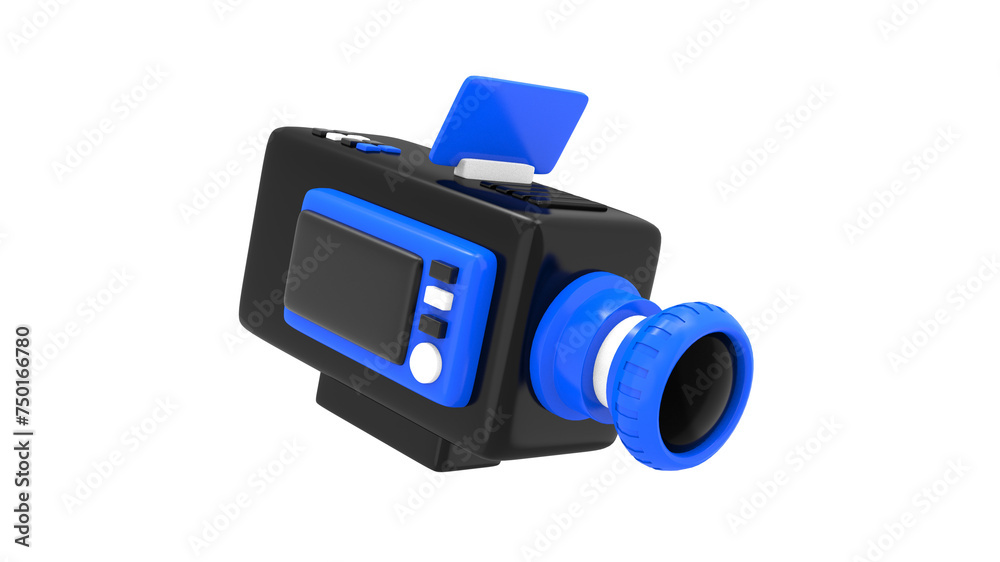 3d render movie recorder video camera for film or live cinema streaming isolated icon illustration
