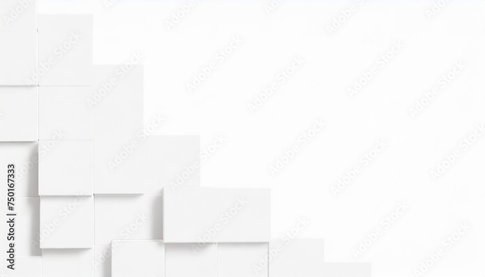 Random shifted white cube boxes block background wallpaper banner with copy space Random shifted white cube boxes block background wallpaper banner with copy space