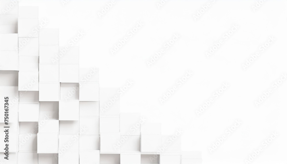 Random shifted white cube boxes block background wallpaper banner with copy space Random shifted white cube boxes block background wallpaper banner with copy space
