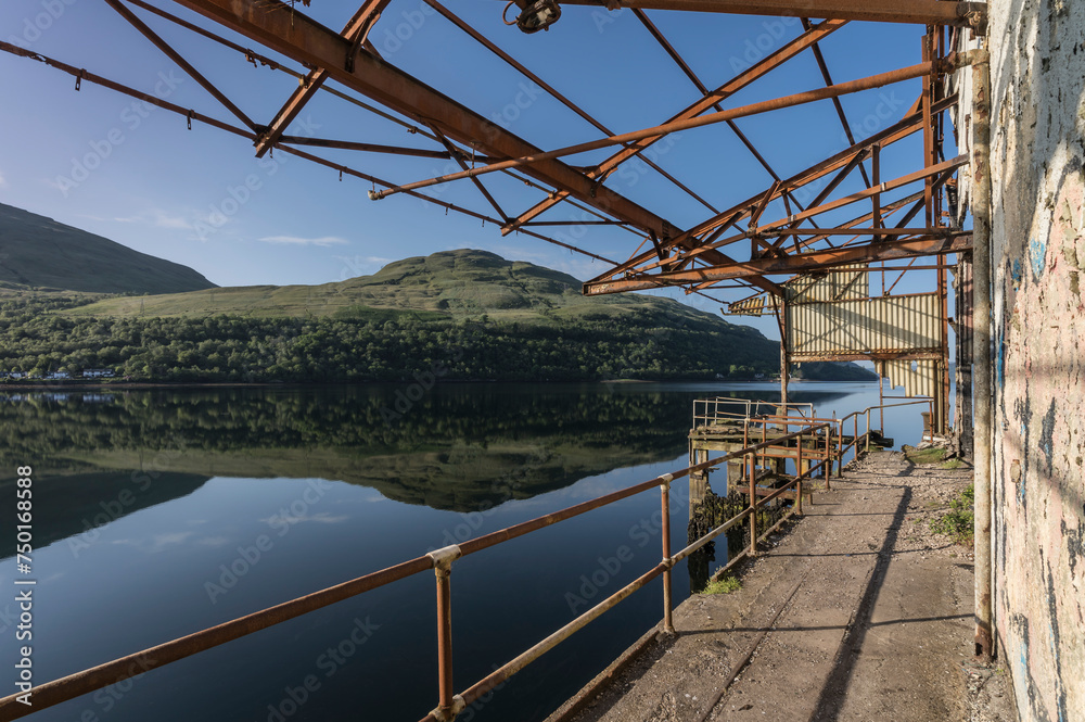 Fototapeta premium Ruins of Loch Long torpedo test range.