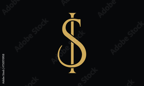 SI, IS, S, I, Abstract Letters Logo monogram