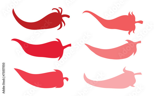 Spicy chili spice hot level steps isolated set concept. Vector graphic design element illustration