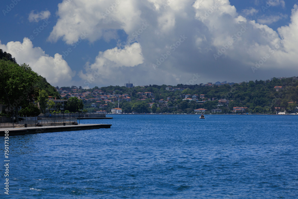 Cityscape View from the water to buildings in the city of Istanbul Cityscape View from the water to buildings in the city of Istanbul