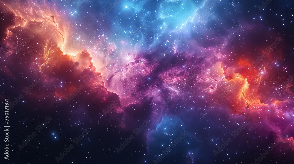 Space background, depicting the vastness of the cosmos with stars, nebulae, and distant galaxies.