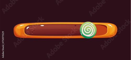 Game ui candy sweet load slider bar button design element concept. Vector graphic design illustration
