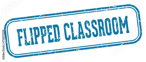 flipped classroom stamp. flipped classroom rectangular stamp on white background