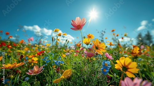 Beautiful spring flower background, blooming with vibrant colors and delicate petals. © maxdesign202