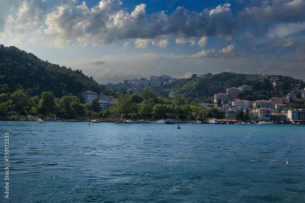 Cityscape View from the water to buildings in the city of Istanbul Cityscape View from the water to buildings in the city of Istanbul