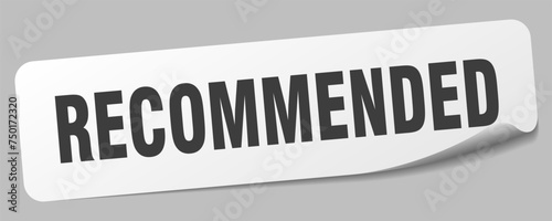 recommended sticker. recommended label