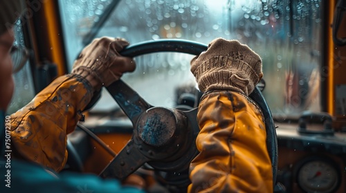 Close Up of Person Driving Car