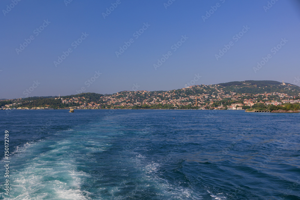 Cityscape View from the water to buildings in the city of Istanbul Cityscape View from the water to buildings in the city of Istanbul