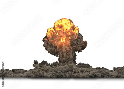 Obraz na plátne Atomic Bomb Explosion. Shock wave and mushroom cloud.