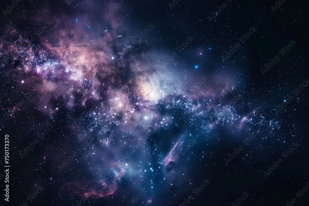 A galaxy of stars and nebulae with a dark background