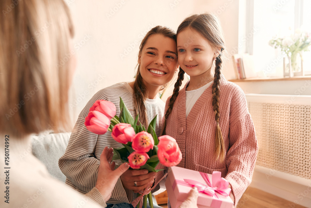 Family at home. Mom daughter and granddaughter at home. Family at home. Mom daughter and granddaughter at home.