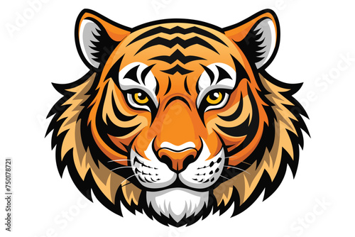 A Tiger Head Vector Illustration Design