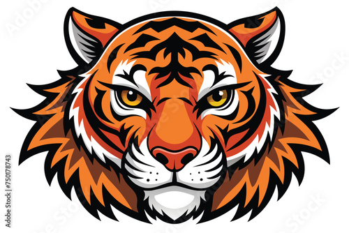 A Tiger Head Vector Illustration Design