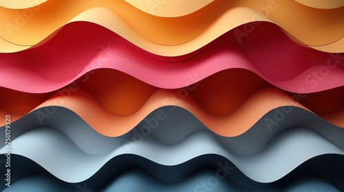  a close up of a wavy background with different shades of red, orange, yellow, blue and white waves on top of each other and bottom half of the image.