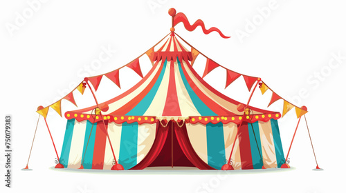 Big top circus with flag isolated on white backgroun © iclute