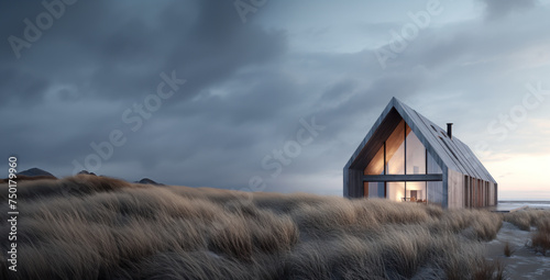 Small wooden barn house