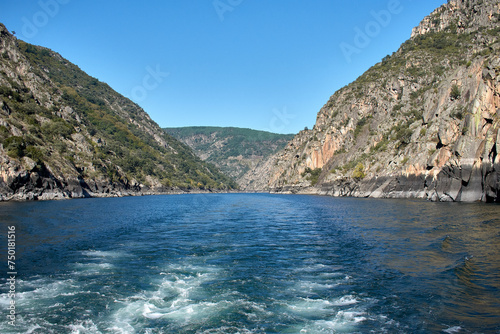 Boat ride on the Sil River between its canyons in Sober  Lugo  Spain