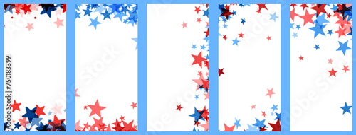 Patriotic Stars Vertical Banners Set