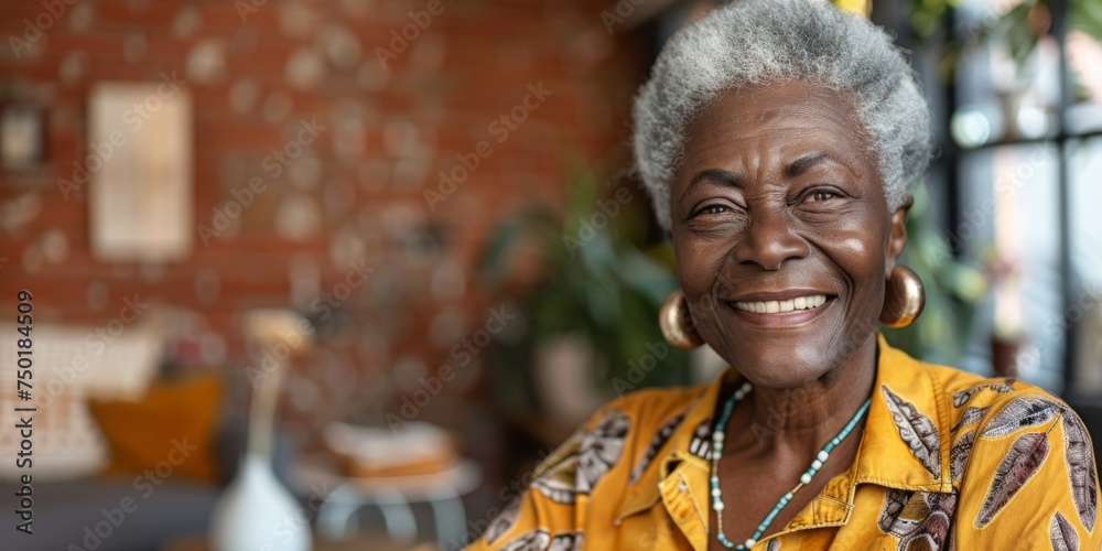 elderly african american woman portrait Generative AI