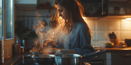 woman cooking in the kitchen Generative AI