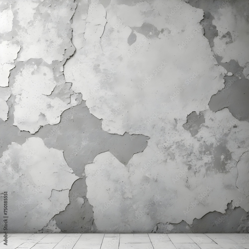 Gray wall. Background with gray cement texture. Damaged wall. Image AI.