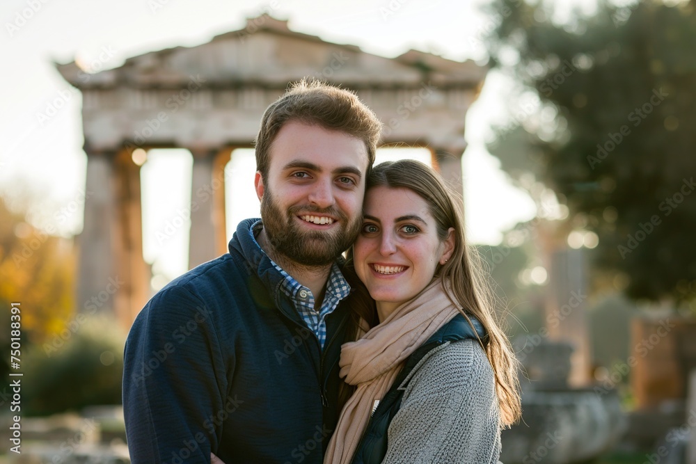 couple in love posing together in front of the camera