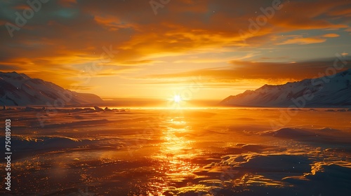 The midnight sun, showcasing the extreme beauty of the polar regions
