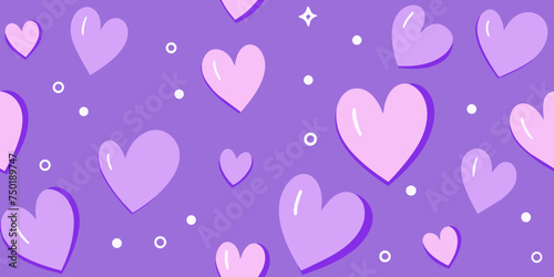 Pastel Purple Background with Hearts for Wallpaper