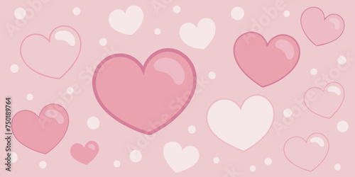 Pastel Pink Background with Hearts for Wallpaper