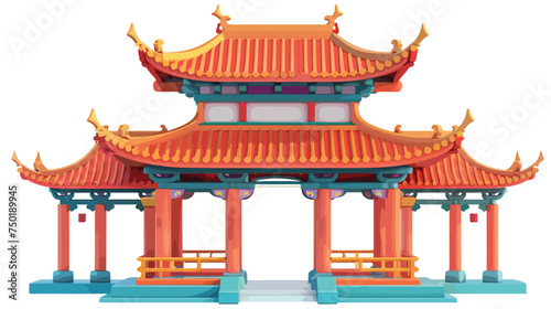 Chinese temple icon isolated on white background car