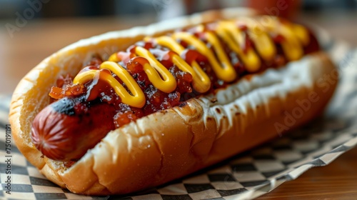 A mouthwatering image of a classic hot dog