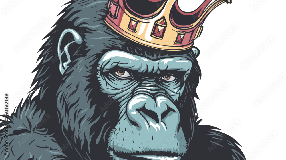 Creative design work for Gorilla with Crown isolated