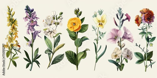  Botanical Florals background Generative AI