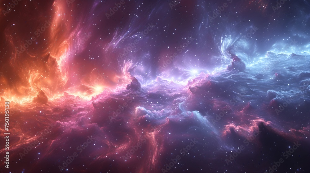 Fototapeta premium Universe Unveiled: Ideal for Astronomy Promotion, Featuring a Stunning Background of Stars and Galaxies.