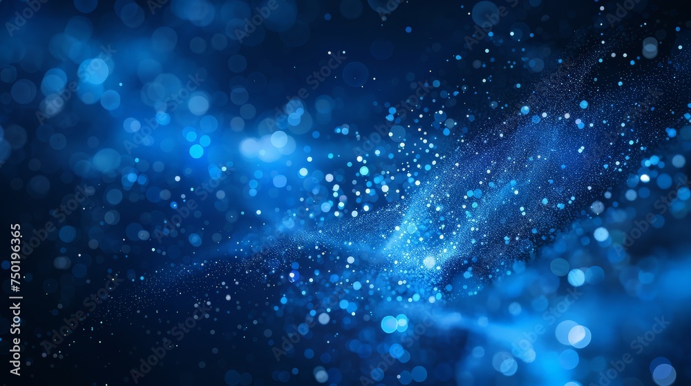 Obraz premium A captivating abstract background filled with vibrant blue particles, creating a mesmerizing and dynamic visual effect