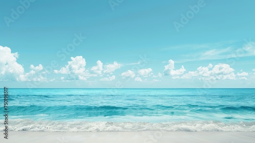 Clear blue sky and calm sea - A serene seascape with the perfect blend of a clear blue sky and the calmness of the sea, invoking a sense of peace