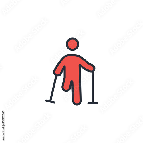 amputee icon. vector.Editable stroke.linear style sign for use web design,logo.Symbol illustration.