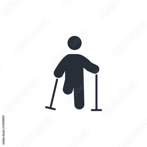 amputee icon. vector.Editable stroke.linear style sign for use web design,logo.Symbol illustration.