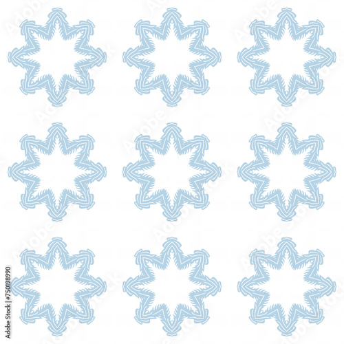 Blue and white patterned surface with geometric shapes