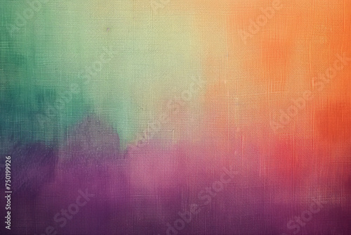 Soft textured gradient with pastel green to pink colors. Abstract artistic canvas background. Design concept for wallpaper, background, or print material photo